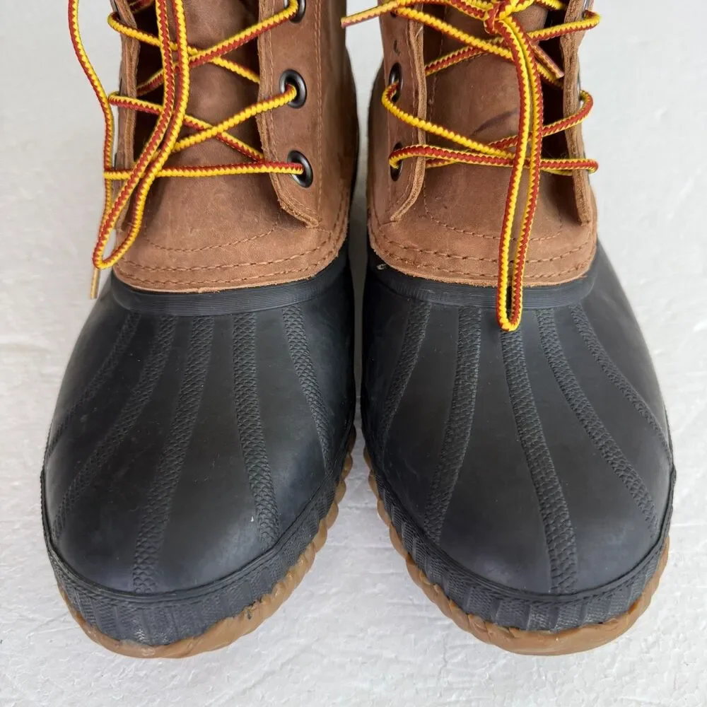 Size 10 - SOREL MENS CHEYANNE II LACE DUCK BOOT Rain Work Boots Leather Rubber
